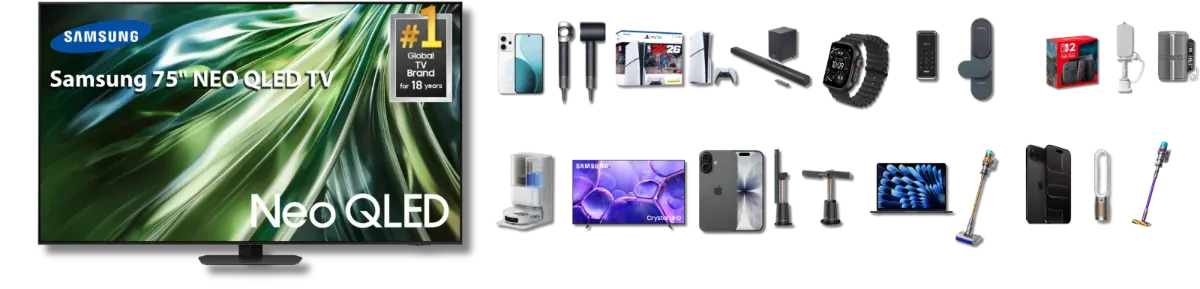 The prize line-up including Apple, Dyson and home appliances